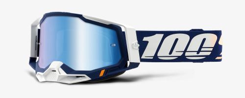 RACECRAFT 2, 100% brýle Concordia, zrcadlové modré plexi
