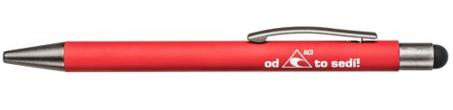 Hliníková propiska se stylusem pro dotykový displej, červená s logem ACI (v krabici je 50 ks)