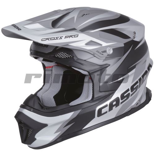 přilba Cross Pro, CASSIDA - ČR (černá matná/šedá)
