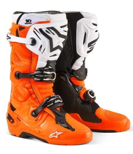 Boty TECH 10 ENDURO, ALPINESTARS (oranžová fluo/černá/bílá) 2027