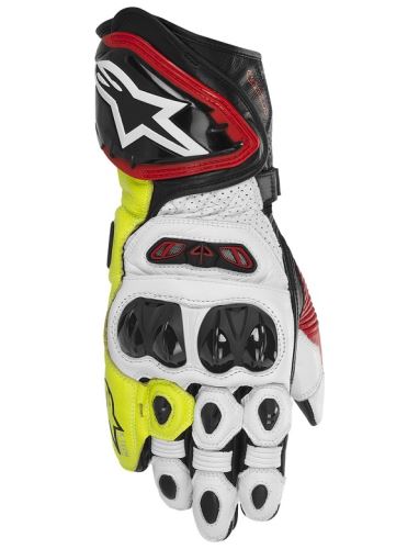 Rukavice GP TECH, ALPINESTARS (černé/červené/bílé/žluté fluo, vel. XL)