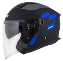Přilba Jet Tech RoxoR, CASSIDA (černá matná/modrá/šedá/bílá) (3)