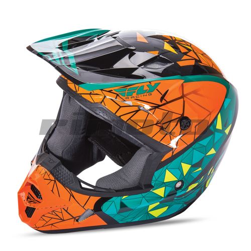 přilba Kinetic CRUX, FLY RACING - USA (oranžová/tyrkysová/černá)