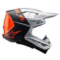 Přilba SUPERTECH S-M10 FLOOD, ALPINESTARS (stříbrná/černá matná/oranžová fluo) (4)