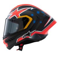 Přilba SUPERTECH R10 limitovaná edice JACK MILLER, ALPINESTARS (matný karbon/červená/modrá/žlutá/bílá) (1)