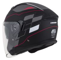 Přilba Jet Tech RoxoR, CASSIDA (černá matná/bílá/červená/šedá) (6)