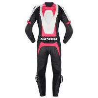Jednodílná kombinéza TRACK LADY PERFORATED PRO, SPIDI, dámská (černá/bílá/růžová) (2)