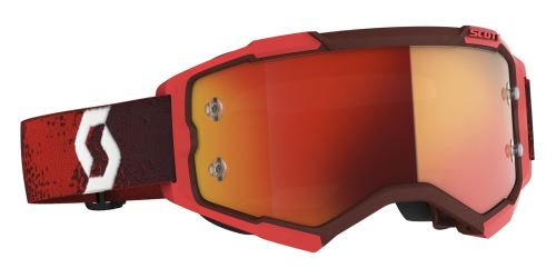 Brýle FURY, SCOTT (červené, oranžové chrom, plexi s čepy pro slidy)
