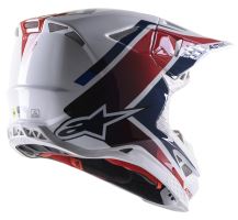 Přilba SUPERTECH S-M10 CARBON META2, ALPINESTARS (bílá/červená/modrá lesklá) (1)