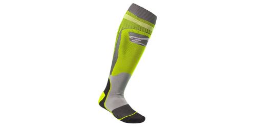 Ponožky MX PLUS-1 2021, ALPINESTARS (žlutá fluo/šedá)