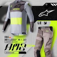 Kalhoty TECHSTAR limitovaná edice AMS, ALPINESTARS (šedá/černá/žlutá fluo) (6)