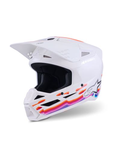Přilba S-M3 FORCE, ALPINESTARS (bílá/žlutá/růžová/fialová) 2027