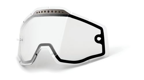Plexi Dual Racecraft/Accuri/Strata, 100% (čiré Vented, Anti-fog)