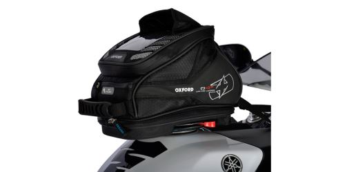 Tankbag na motocykl Q4R QR, OXFORD (černý, s rychloupínacím systémem na víčka nádrže, objem 4 l)