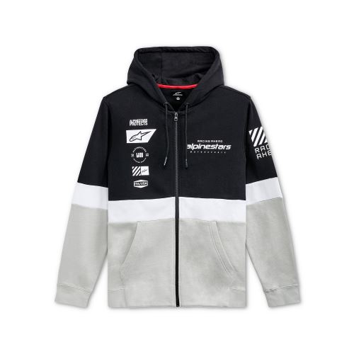 Mikina POSITION ZIP HOODIE, ALPINESTARS (černá/bílá/stříbrná)