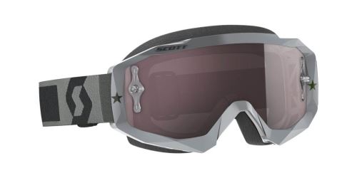 Brýle HUSTLE MX, SCOTT (šedé, silver chrom plexi s čepy pro slídy)