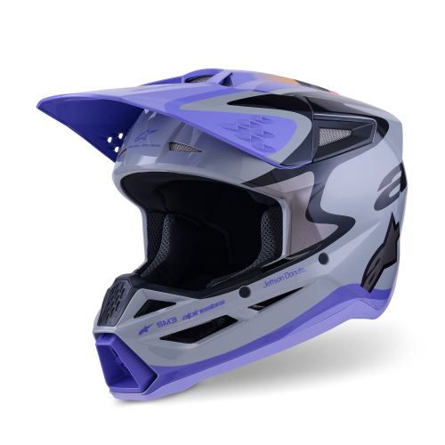 Přilba S-M3 edice JETT LAWRENCE, ALPINESTARS, dětská (šedá/fialová/černá) 2027