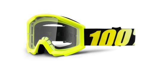 Brýle Strata Neon Yellow, 100% dětské (žlutá, čiré plexi s čepy pro slídy)
