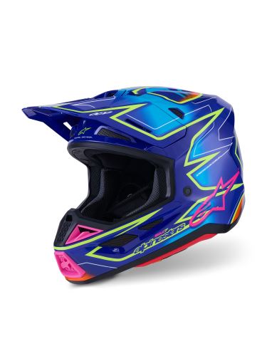 Přilba SUPERTECH S-M7 CAST, ALPINESTARS (modrá/růžová/žlutá fluo) 2027