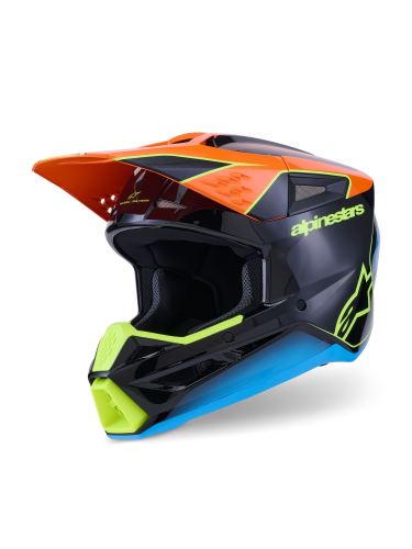 Přilba S-M3 FRAY, ALPINESTARS (černá/oranžová fluo/žlutá fluo/tyrkysová) 2026
