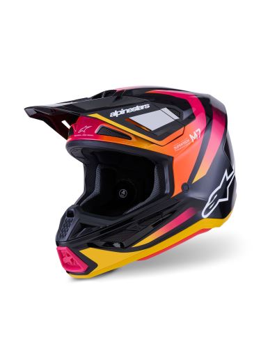 Přilba SUPERTECH S-M7 RISE, ALPINESTARS (černá/žlutá/růžová fluo) 2027
