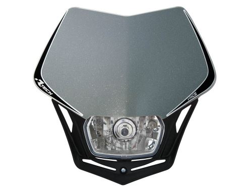 UNI přední maska včetně světla V-Face, RTECH (stříbrno-černá)