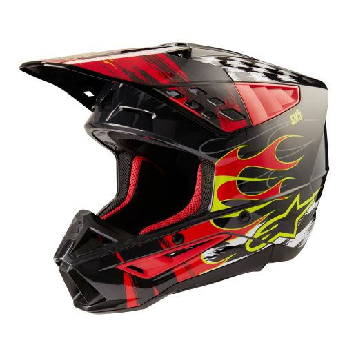 Přilba S-M5 RASH, ALPINESTARS (tmavě šedá/červená fluo) 2026