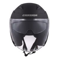 Přilba Jet Tech, CASSIDA (černá matná/šedá loga) (1)