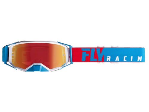Brýle ZONE PRO, FLY RACING (červené/bílá/modrá, modré chrom plexi)