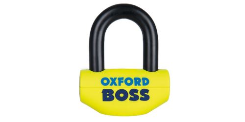 Zámek kotoučové brzdy Boss, OXFORD - Anglie (žlutý/černý, průměr čepu 14 mm)