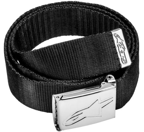 Pásek AGELESS WEB BELT, ALPINESTARS (černý/ chrom přezka, textil)