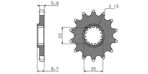 Řetězové kolečko pro sekundární řetězy typu 520, BRAKING (13 zubů)