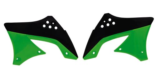 Spoilery chladiče (Kawasaki KX 450 F 09-11), RTECH (černo-zelené, pár)