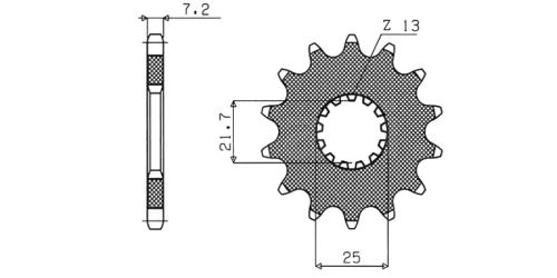 Řetězové kolečko pro sekundární řetězy typu 525, BRAKING (15 zubů)