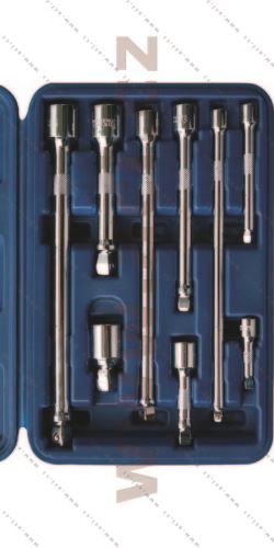 Sada prodlužovacích nástavců s kloubem 1/4", 3/8", 1/2", vychýlení o 15°, 9 ks