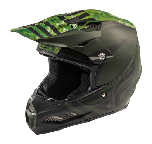 Přilba F2 Carbon GRANITE, FLY RACING - USA (tmavě zelená/černá, se systémem ochrany MIPS)