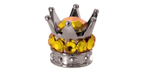 Kovové čepičky ventilků Crown, OXFORD - Anglie (stříbrná/zlatá, pár)