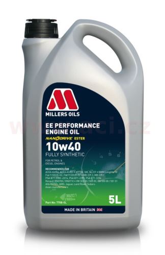 MILLERS OILS EE PERFORMANCE 10w40, plně syntetický (Nanodrive), 5 l