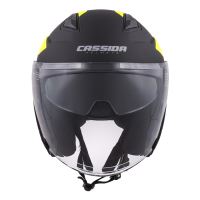 Přilba Jet Tech Corso, CASSIDA (černá matná/žlutá fluo) (1)