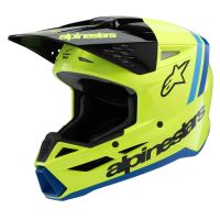 Přilba S-M3 RADIUM, ALPINESTARS, dětská (žlutá fluo/černá/modrá) 2027 Přilba S-M3 RADIUM, ALPINESTARS, dětská (žlutá fluo/černá/modrá) 2027