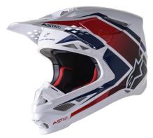 Přilba SUPERTECH S-M10 CARBON META2, ALPINESTARS (bílá/červená/modrá lesklá) Přilba SUPERTECH S-M10 CARBON META2, ALPINESTARS (bílá/červená/modrá lesklá)