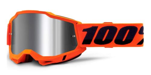 ACCURI 2, 100% brýle Orange, zrcadlové stříbrné plexi