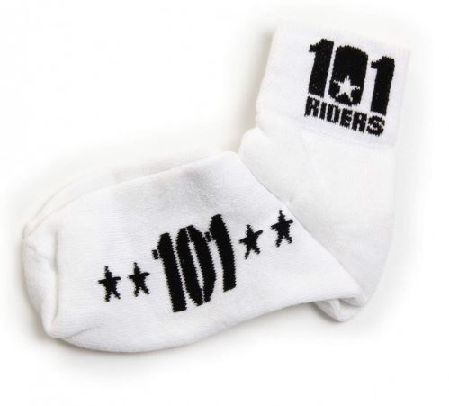 Ponožky 101 FOOTWEAR, 101 RIDERS (bílé/černé)