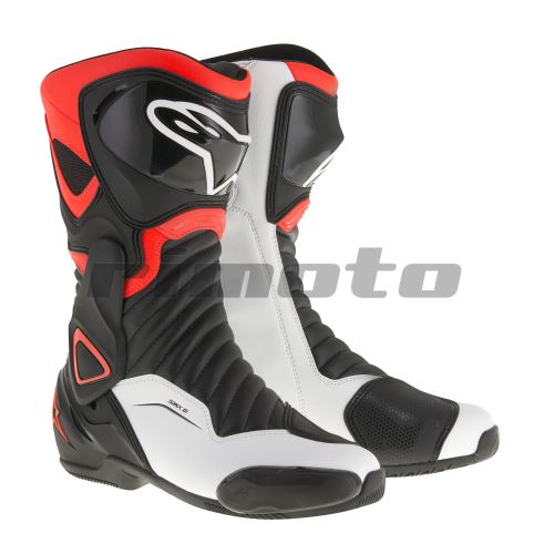 boty S-MX 6, ALPINESTARS - Itálie (černé/bílé/červené)