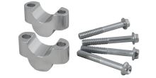 Sada na zvýšení řídítek + 20 mm (průměr 28 mm) vč. šroubů, RTECH (stříbrná)