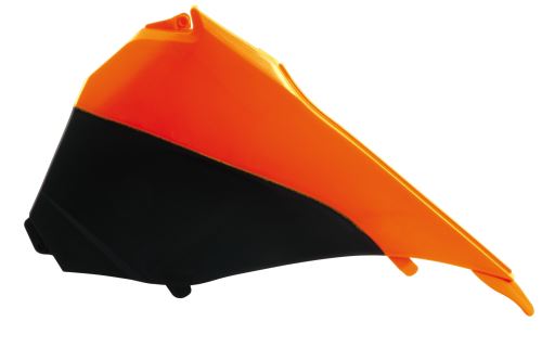 Boční kryt vzduchového filtru levý KTM, RTECH (oranžovo-černý)