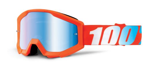 Brýle Strata Orange, 100% dětské (oranžová, modré chrom plexi s čepy pro slídy)