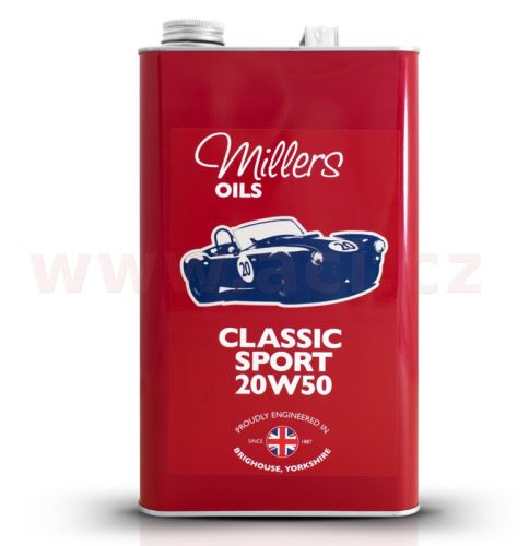 MILLERS OILS Classic Sport Pistoneeze 20W50, motorový polosyntetický, olej (v plechovém retro obalu) 5 l