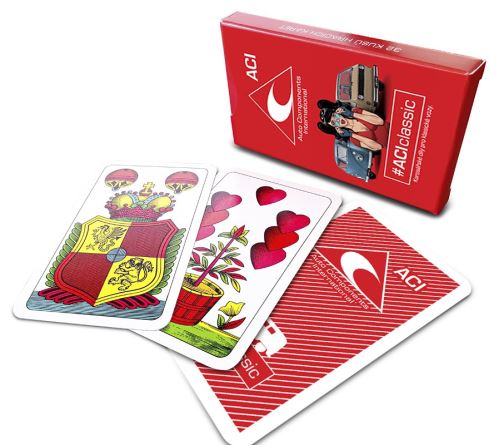 Klasické hrací karty jednohlavé, 32 ks v krabičce,  s logem ACI