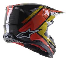 Přilba SUPERTECH S-M10 CARBON META2, ALPINESTARS (černá/žlutá/oranžová lesklá) (1)
